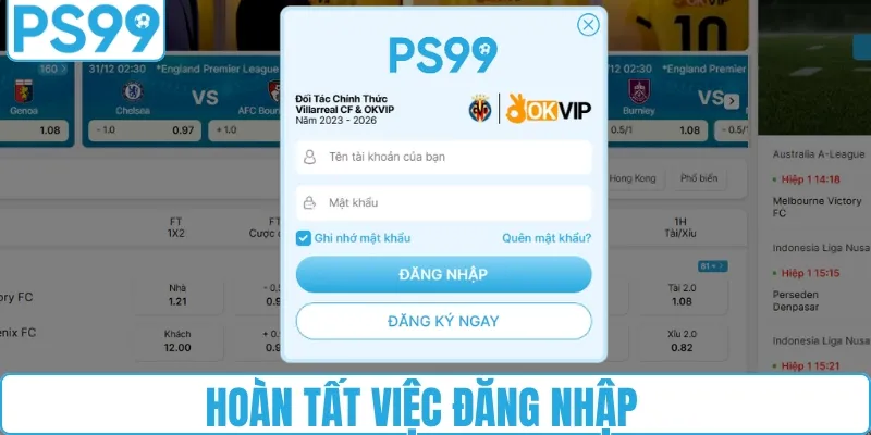 Đăng nhập thành công và vào khu vực thành viên