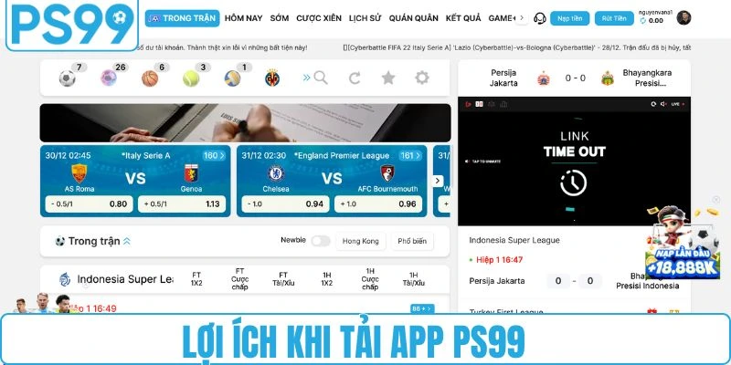 Tiện ích bất ngờ đến từ việc tải app PS99
